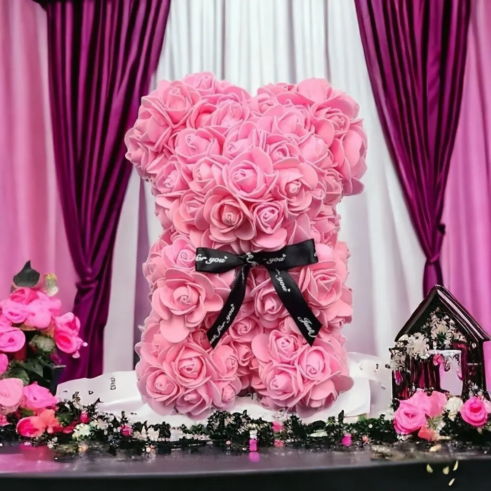 Barbie Pink Rose Bear Gift Bubblegum Pink Cute Aesthetic Girlfriend Surprise